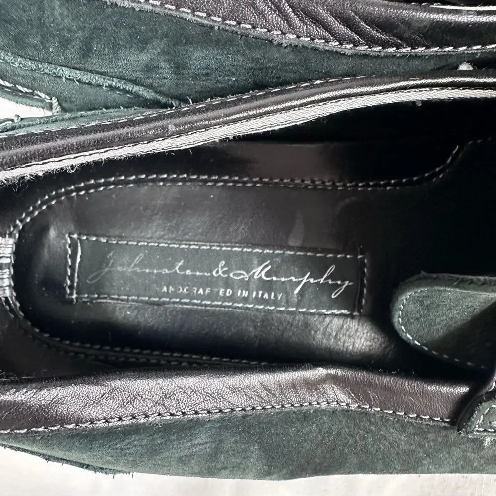 Johnston Murphy Loafer Men's 8.5 M Black & grey Toe Silver Bit